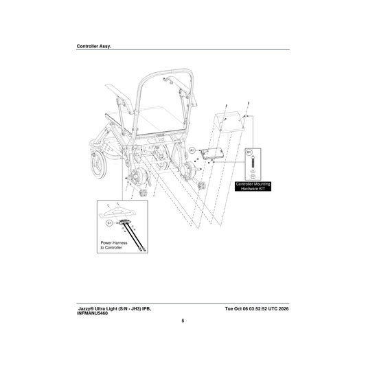 Pride Mobility ELE2403826 power harness parts diagram