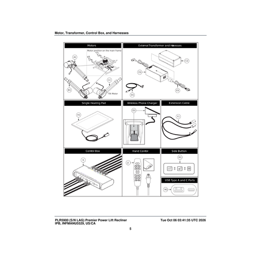 Pride Mobility ELE2405122 usb & type c combination parts diagram