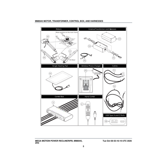 Pride Mobility ELE2501518 harness cable black mm8945 parts diagram