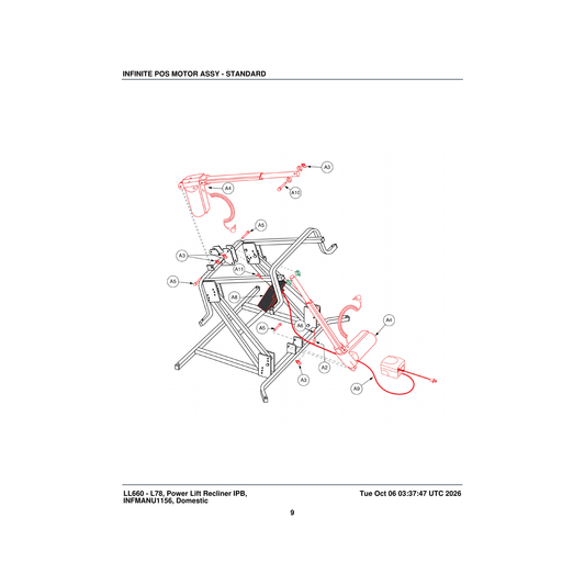 Pride Mobility ELEASMB3444 motor control box universal dual infinite motor parts diagram