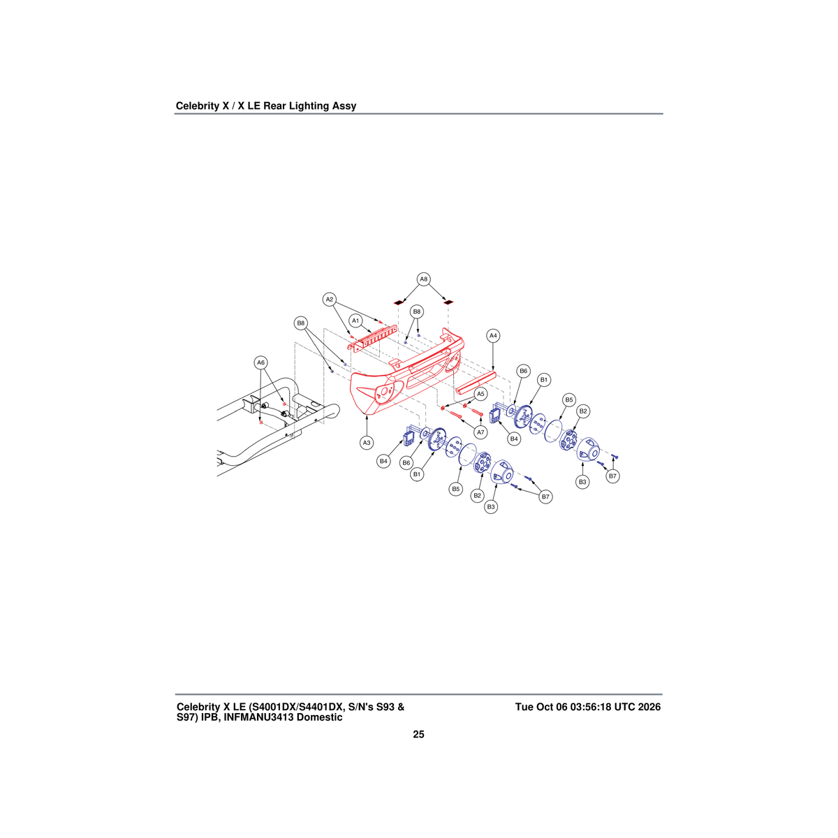 Pride Mobility ELEASMB4669 rear light assembly led lighting parts diagram