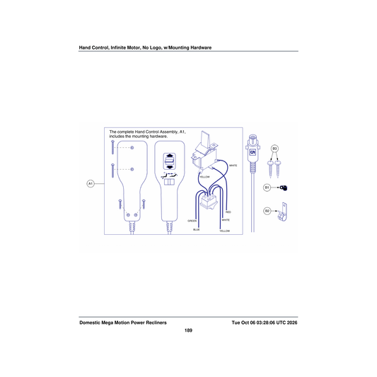Pride Mobility ELEASMB5360 infinite motor hand control assembly quick release no logo parts diagram