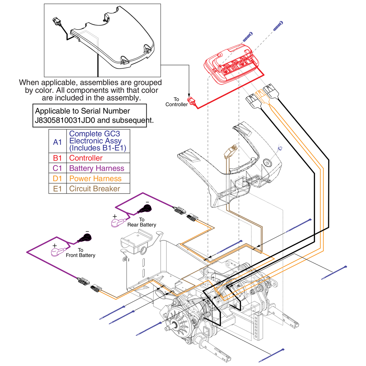 Pride Mobility ELEASMB6923 controller gc3 assembly 40 amp jazzy select program parts diagram