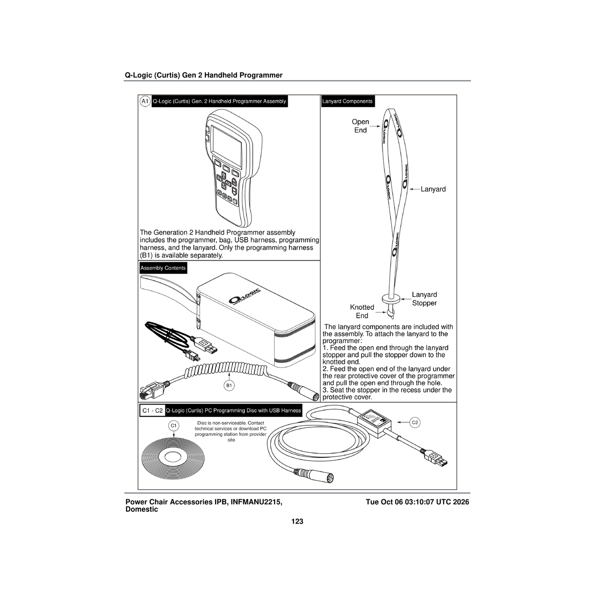 Pride Mobility ELEASMB6976 assembly programmer curtis generation 3 with cables & bag parts diagram
