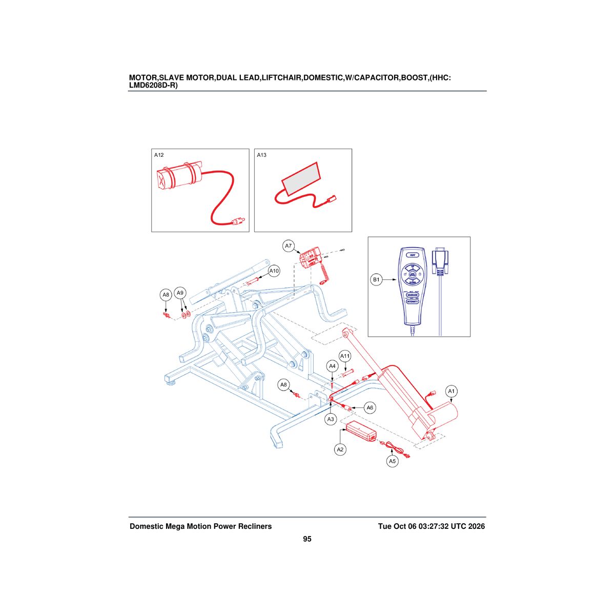 Pride Mobility ELEASMB7120006 assembly power cord with warning decal grounding prong parts diagram