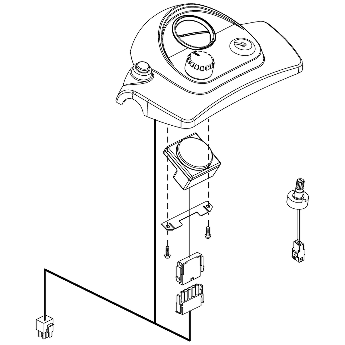 Pride Mobility (ELEASMB7235), top console assembly for Go-Go Elite Traveller, Go-Go Ultra X and Rascal Venture scooters.