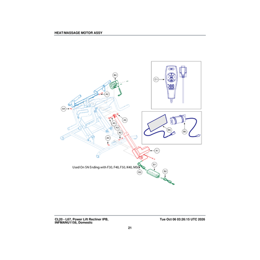 Pride Mobility ELEINDV1071 lift chair junction box (fin-lj-fr-lift) parts diagram