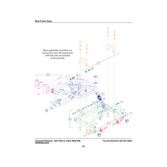Pride Mobility FRMASMB11381 transaxle mounting frame assembly jd t-2 motor victory 9-10 parts diagram