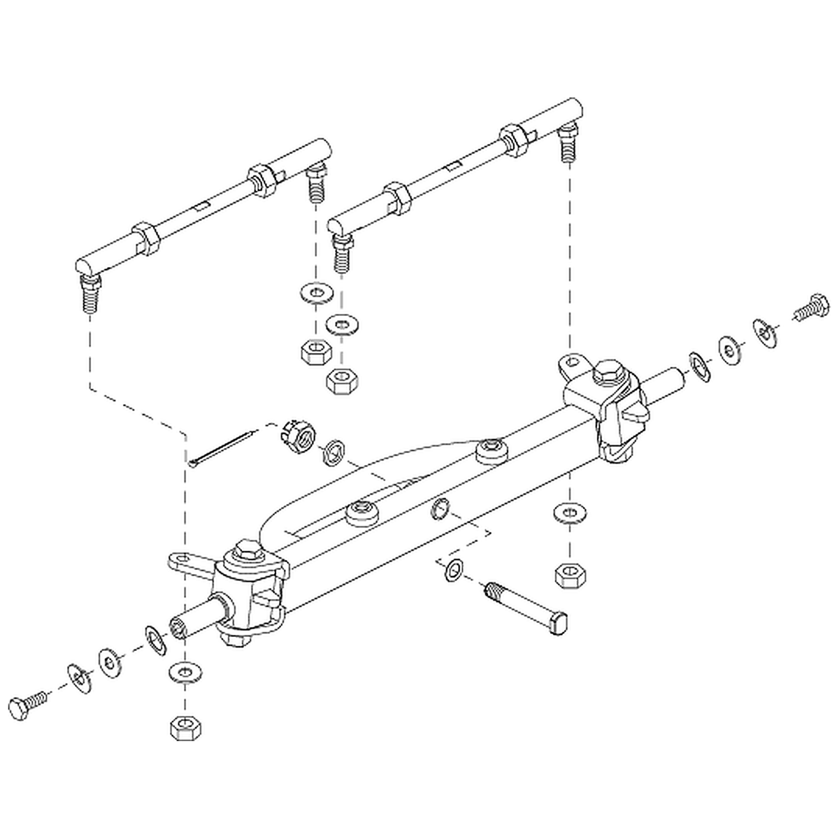 Pride Mobility (FRMASMB11388), front axle assembly for 4-wheel Victory 9 and Victory 10 scooters.
