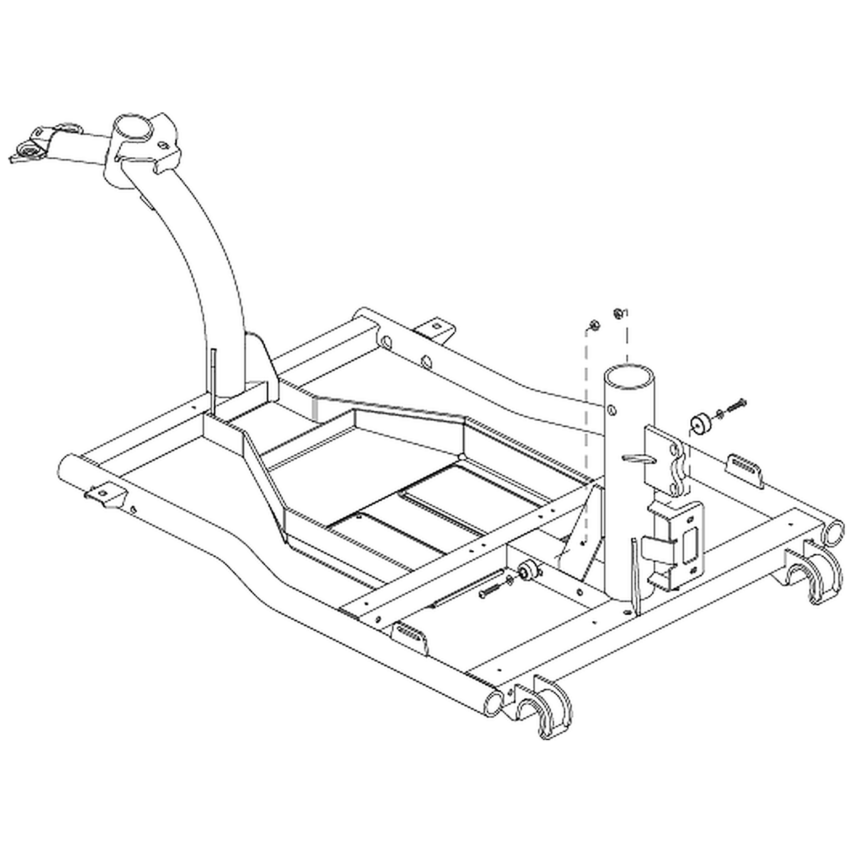 Pride Mobility (FRMASMB11398), 10 inch front frame assembly for 3-wheel Victory 10 scooters.