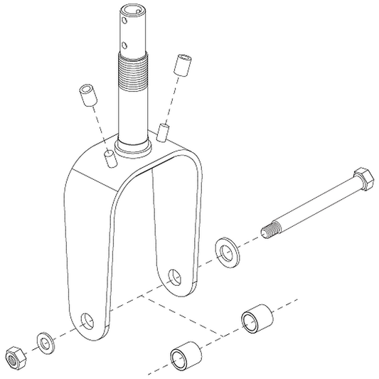 Pride Mobility (FRMASMB11399), front fork assembly for 3-wheel Victory 10 scooters.