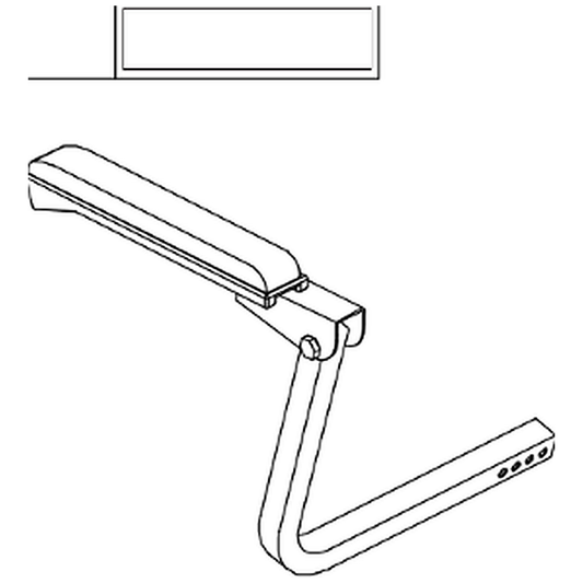 Pride Mobility (FRMASMB12300), Pride parts diagram of the foldable molded plastic seat showing the black left armrest assembly, item B1.