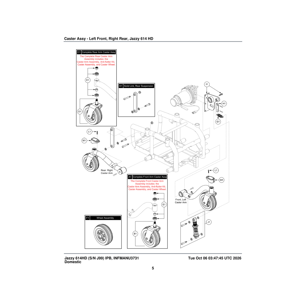Pride Mobility FRMASMB12355 left motor mounting bracket assembly jazzy614 c-1061-032 parts diagram