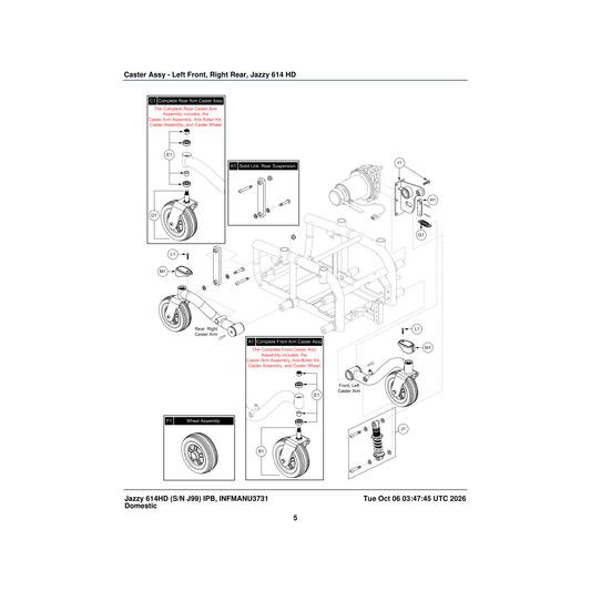 Pride Mobility FRMASMB12355 left motor mounting bracket assembly jazzy614 c-1061-032 parts diagram