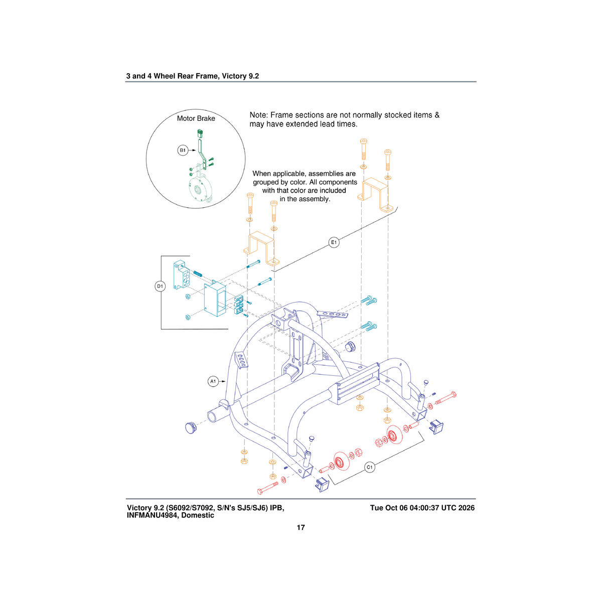 Pride Mobility FRMASMB12867 lever freewheel assembly parts diagram