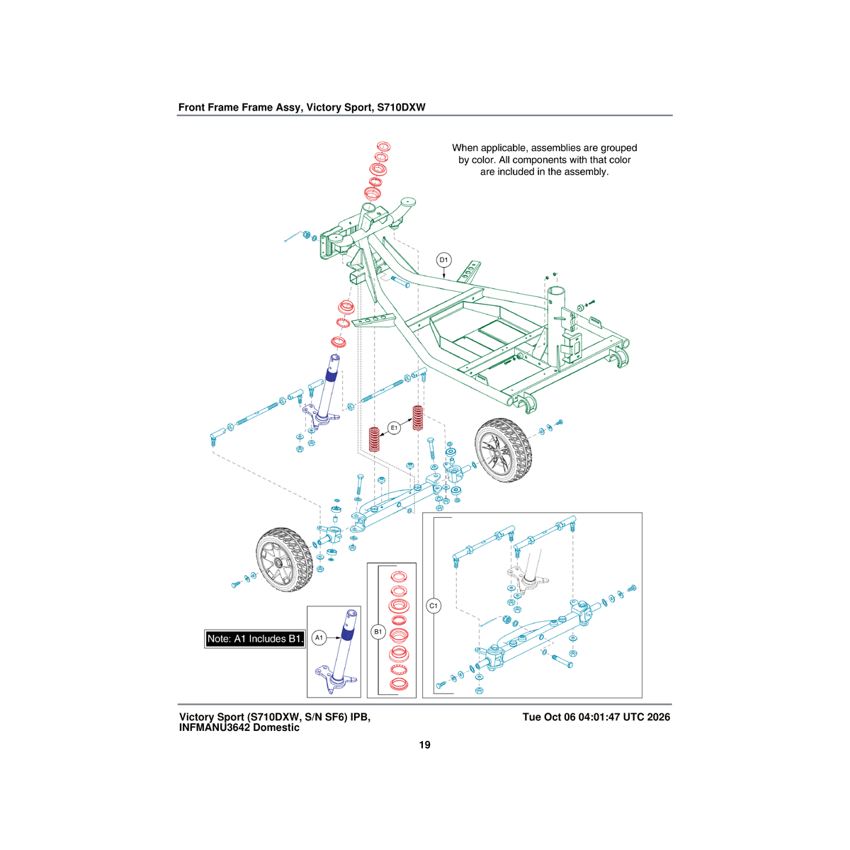 Pride Mobility FRMASMB14474 front axle assembly 4 wheel victory deluxe parts diagram