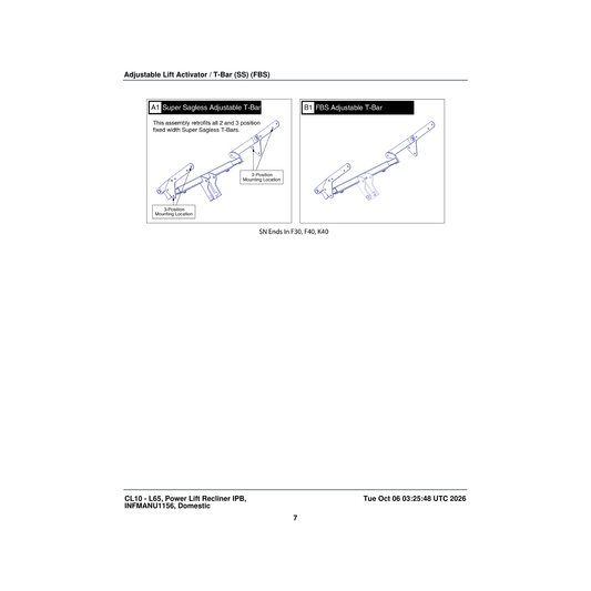 Pride Mobility FRMASMB14994 adjustable lift activator frame assembly parts diagram
