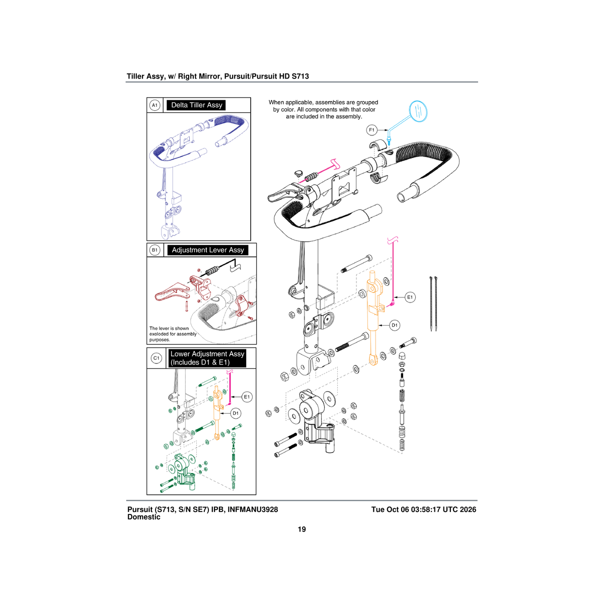 Pride Mobility FRMASMB15326 delta tiller assembly parts diagram