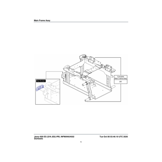 Pride Mobility FRMASMB16061 main frame assembly suspension beam q6 edge e-1062-079 parts diagram