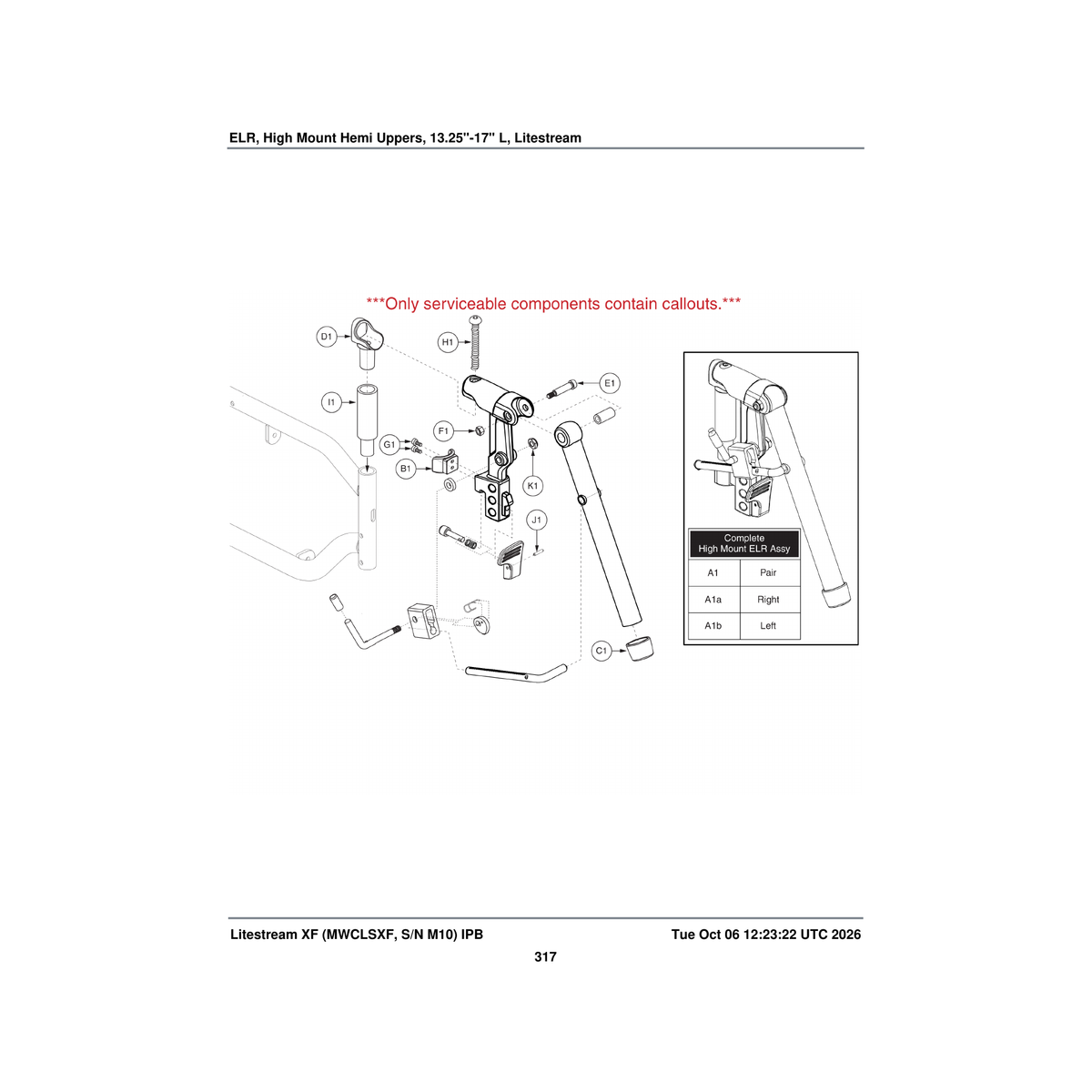 Pride Mobility FRMASMB16357 elr legrest assembly litestreamxf upper right with extension parts diagram