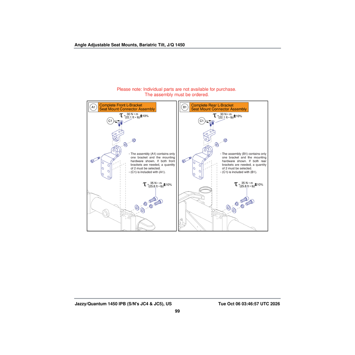 Pride Mobility FRMASMB17478 l-bracket seat mount connector assembly hd tilt front c-1660-043 parts diagram