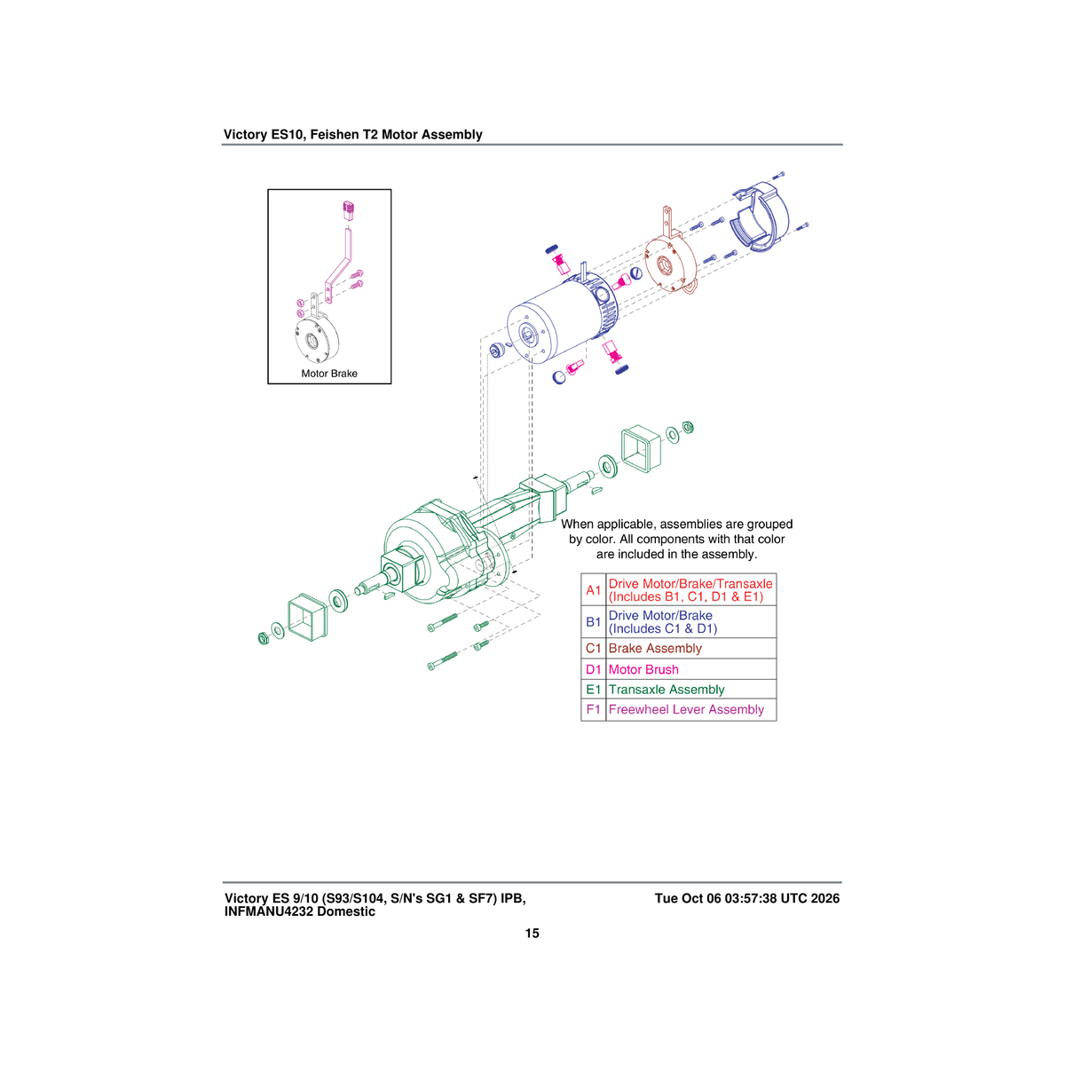 Pride Mobility FRMASMB17789 lever freewheel assembly es-10 parts diagram