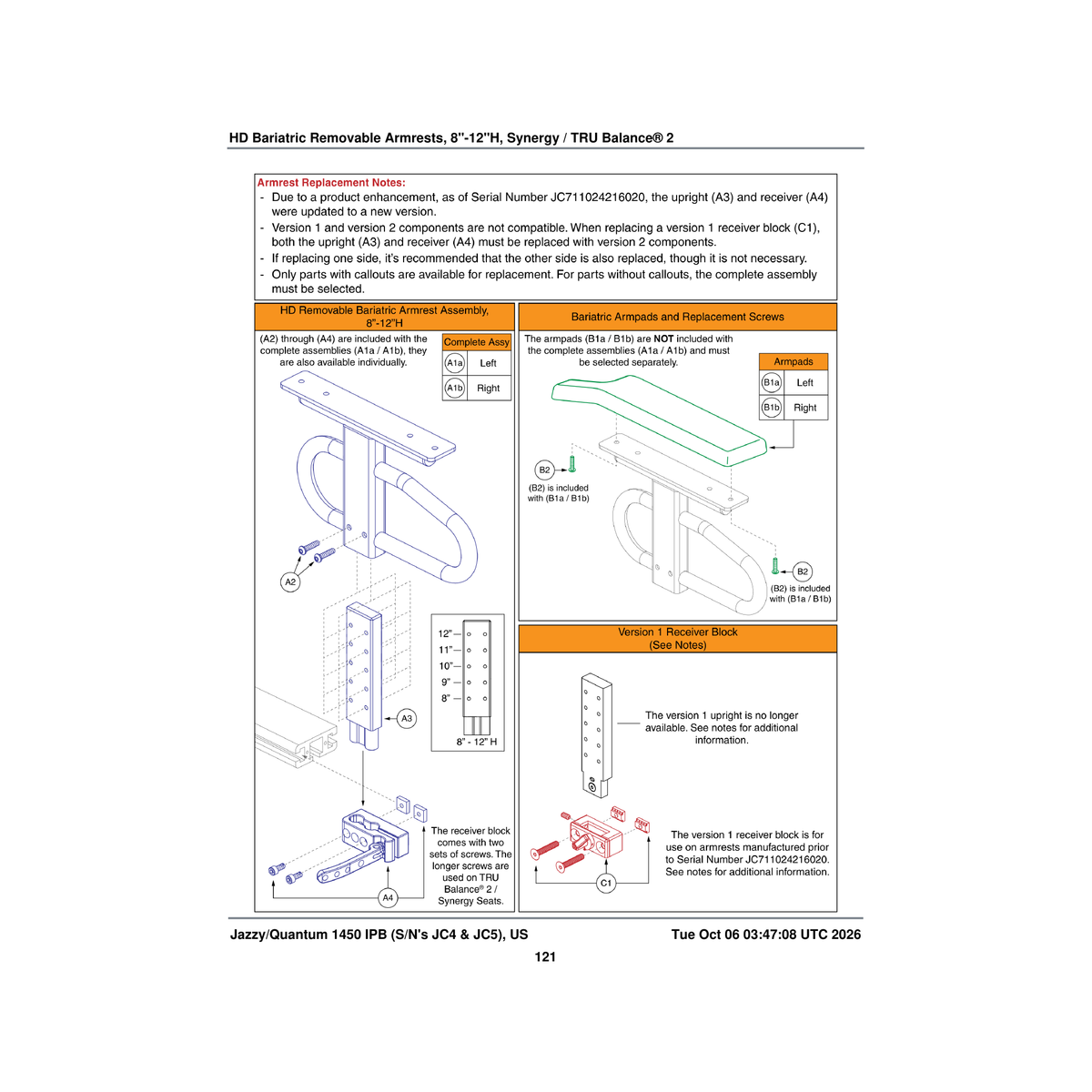 Pride Mobility FRMASMB6729 hd removable armrest assembly 8 inch h-12 inch h bariatric with armpad plate right parts diagram