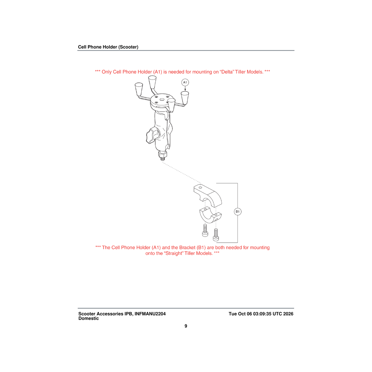 Pride Mobility FRMASMB7349 bracket frame assembly mirror delta tiller compatible parts diagram