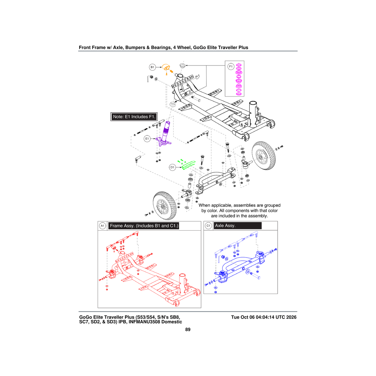 Pride Mobility FRMASMB9238 4 wheel steering stem assembly parts diagram