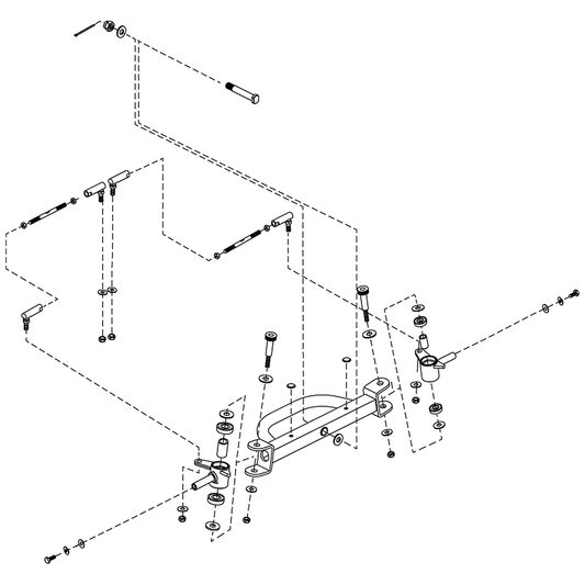 Pride Mobility (FRMASMB9239), front axle assembly for 4-wheel Go-Go Elite Traveller scooters.