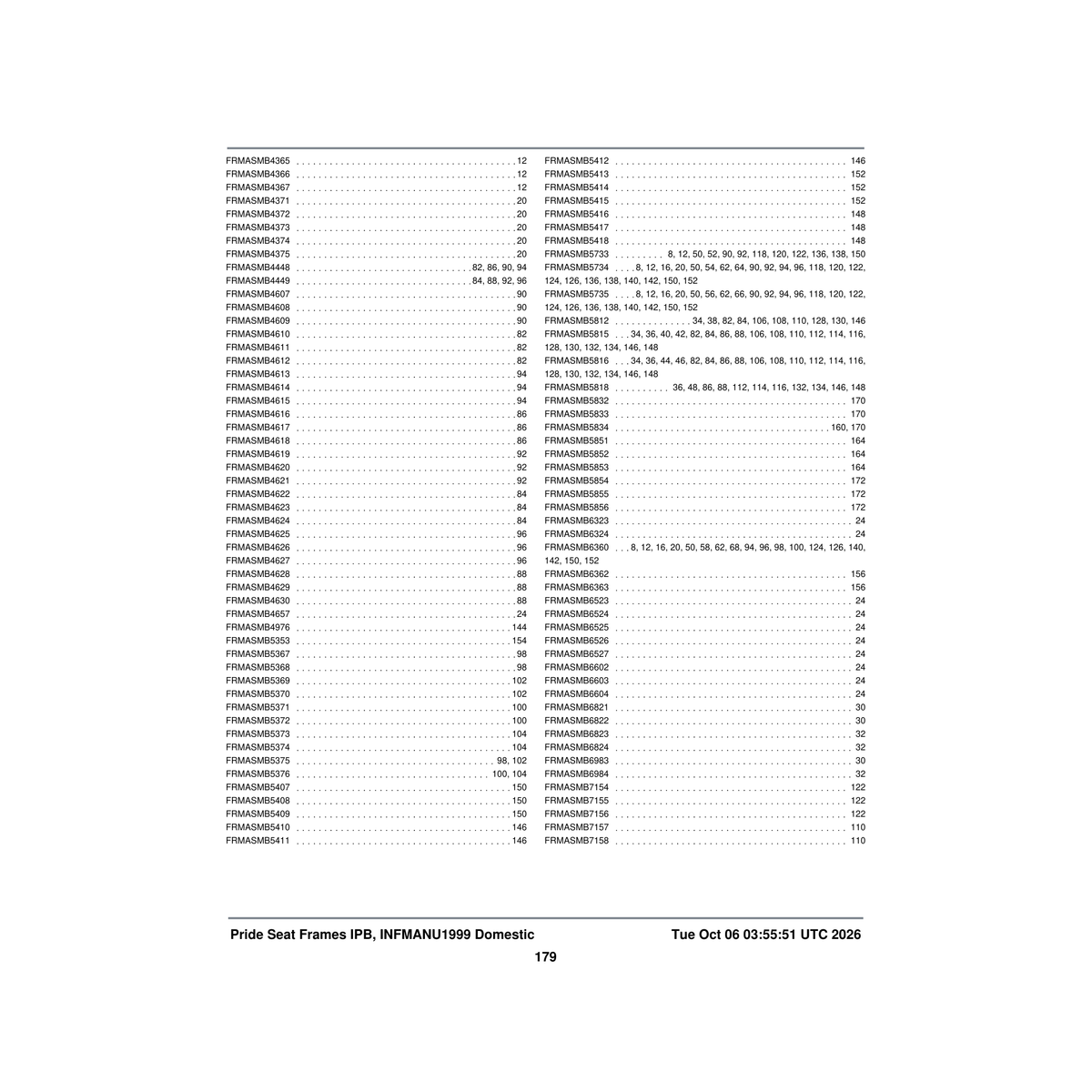 Pride Mobility FRMASMB9600 24''w-26''w horizontal stem support assembly 20.125'' parts diagram