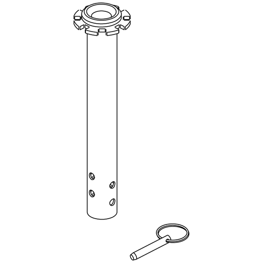 Pride Mobility (FRMASMB9630), upper seat post assembly with 4 hole adjustment and pin for Go-Go scooters.