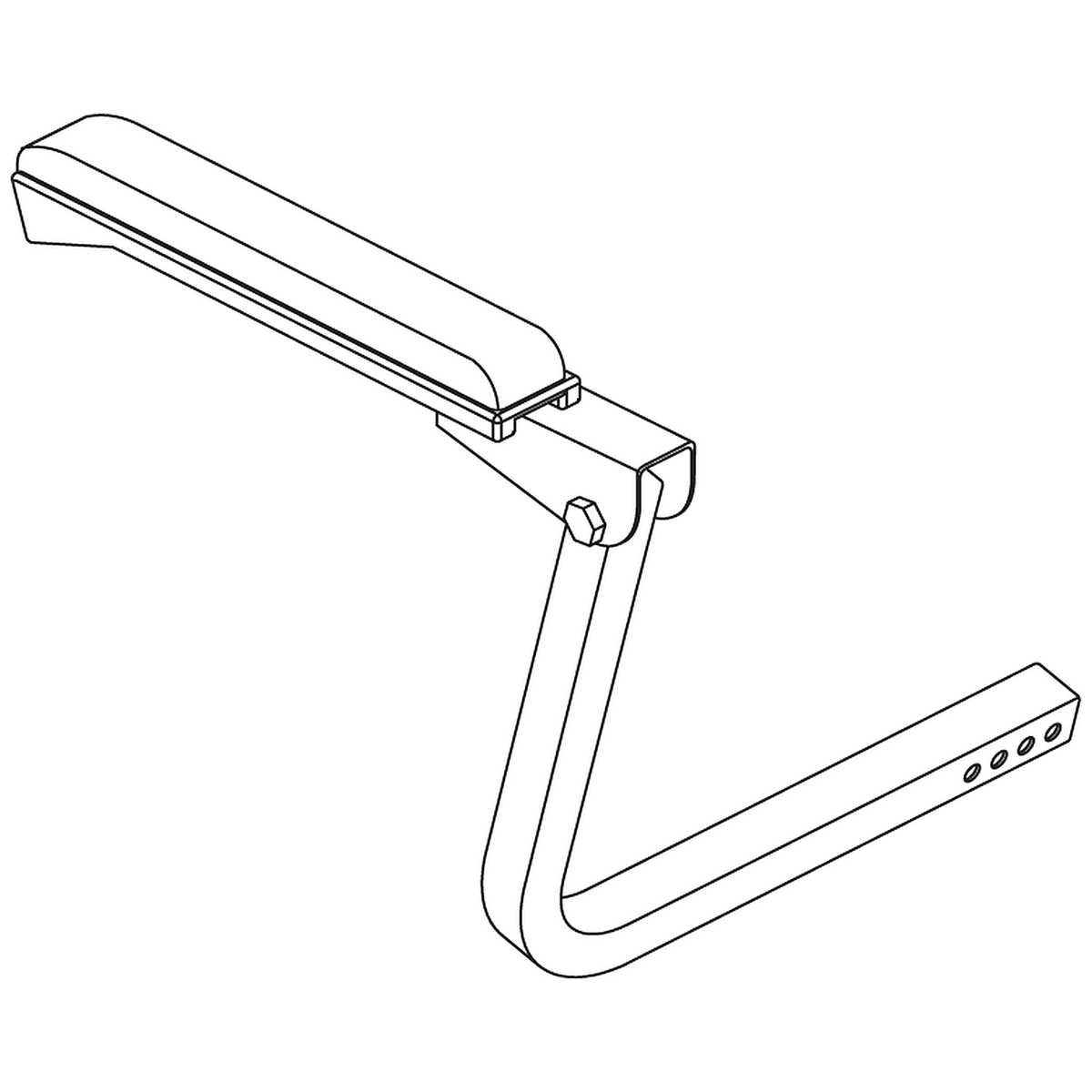 Pride Mobility (FRMASMB9827), black left armrest assembly for molded plastic seats.