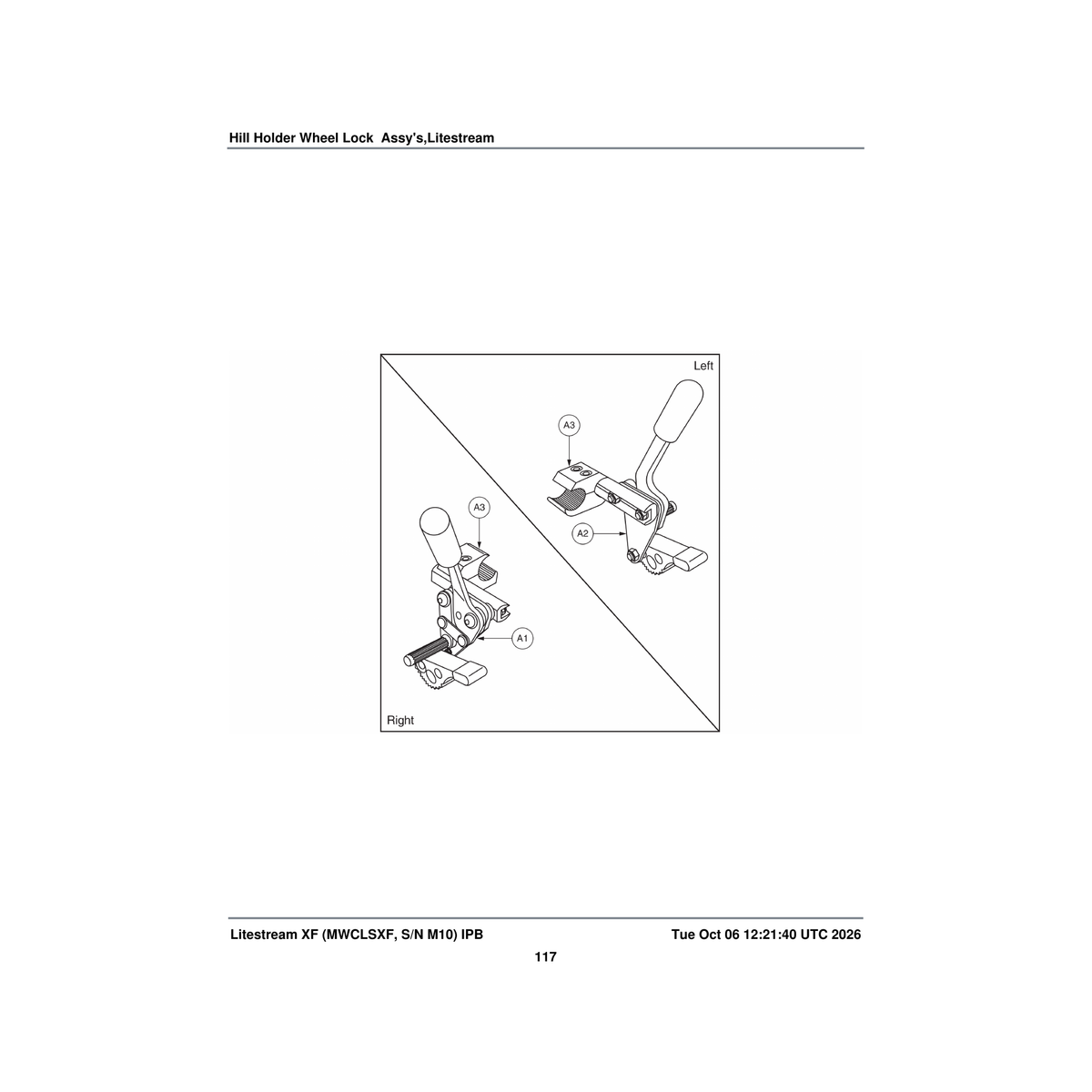 Pride Mobility FRMINDV1453 brake mount clamp litestreamxf parts diagram