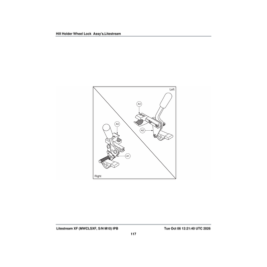 Pride Mobility FRMINDV1453 brake mount clamp litestreamxf parts diagram