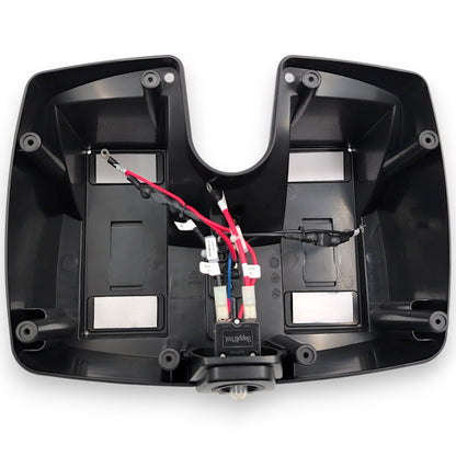 top view of battery box without batteries installed