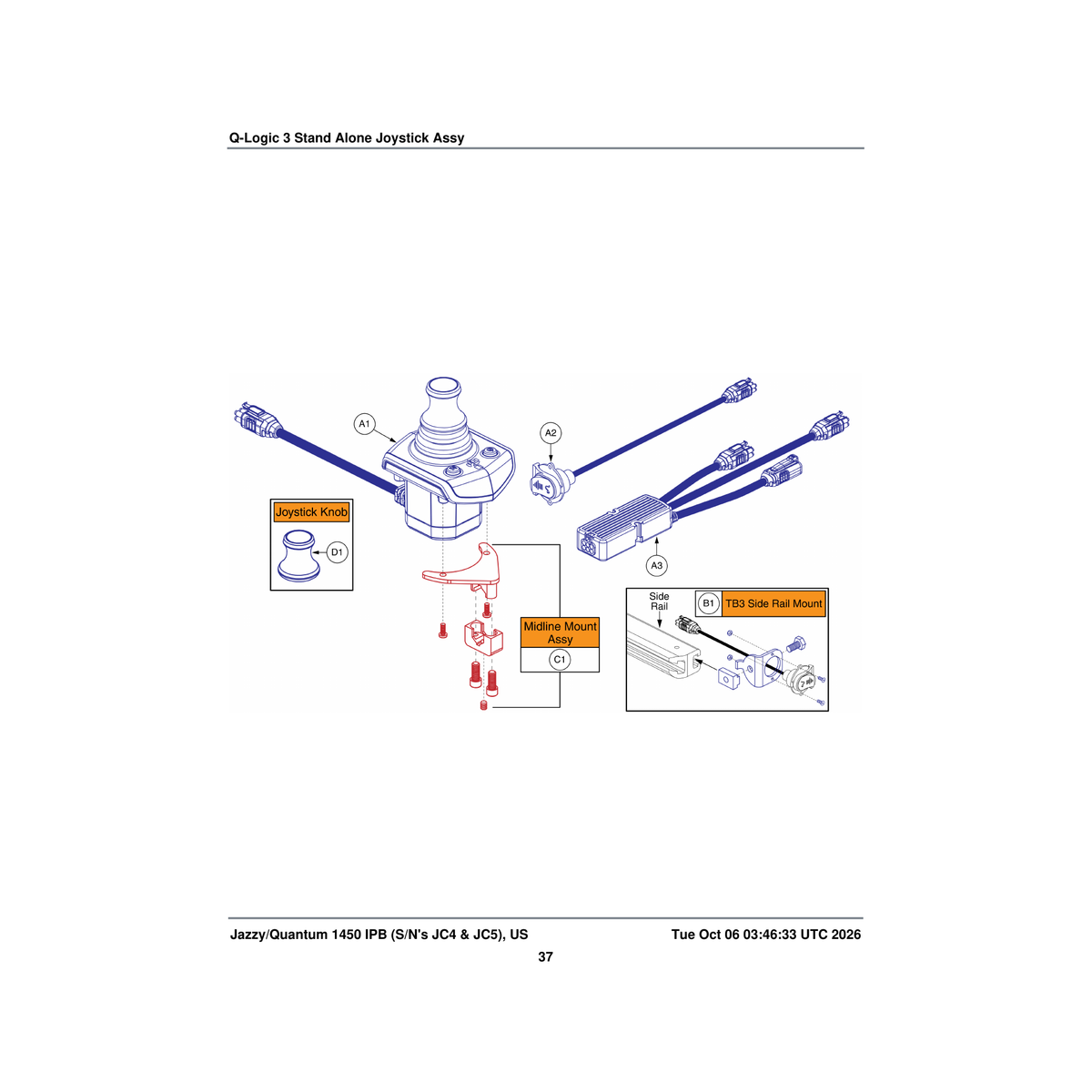 Pride Mobility HAR144001 harness charger/programmer q-logic 3 0.9 meter (curtis: 17880701) parts diagram