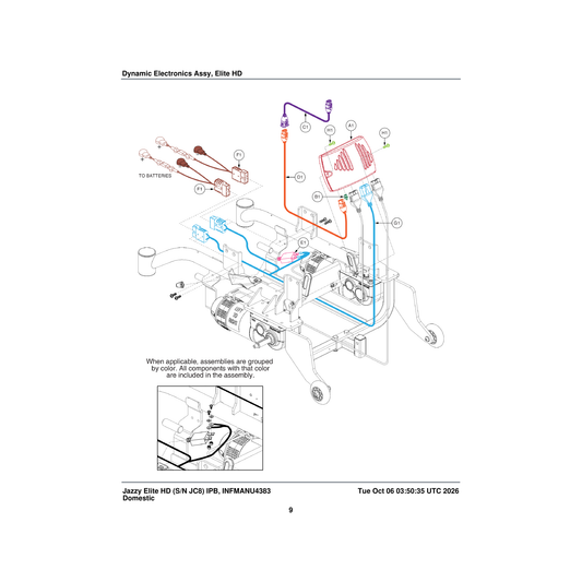Pride Mobility HAR8120003 harness power cable shark elite hd parts diagram