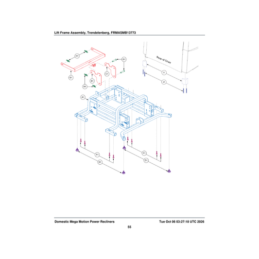 Pride Mobility HDW130093 screw hhcs-serrated flange zinc plated 1/4-20 x 30mm grade parts diagram