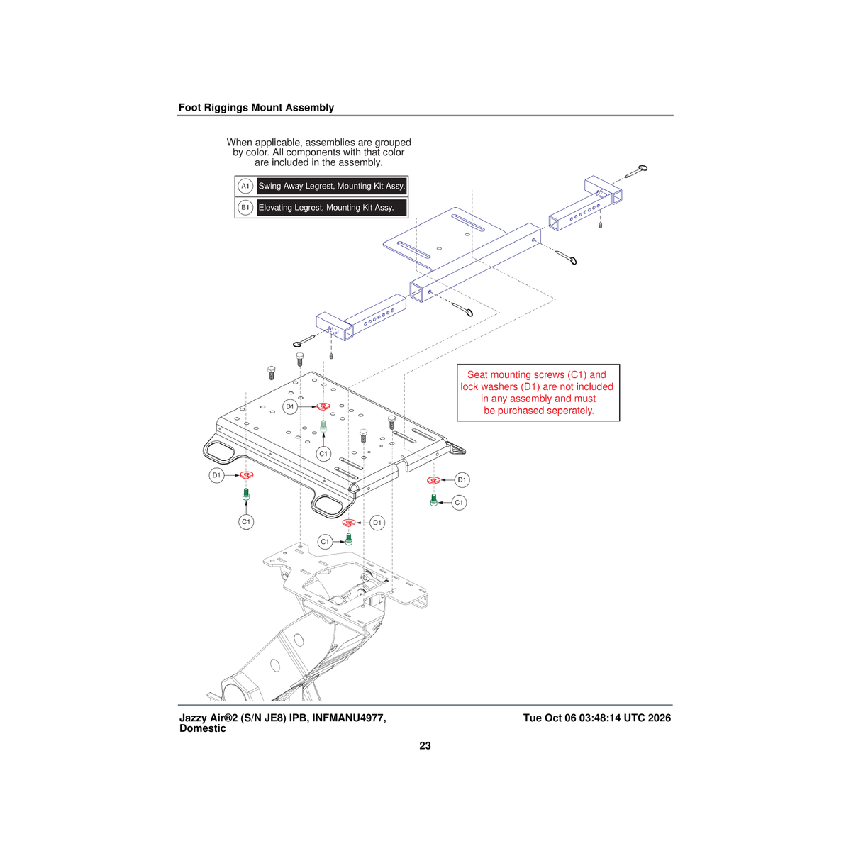 Pride Mobility HDW138550 screw socket head m8x1.25 x 35 pvtp parts diagram