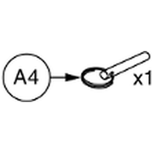 Pride Mobility (HDW147128), Pride parts diagram of the CRS 13 hi-back seat showing the 9.5 mm quick release pin, item A4.