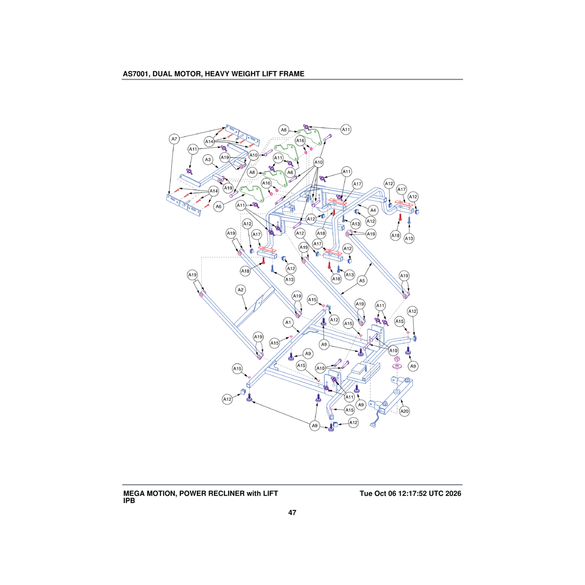 Pride Mobility HDW155506 screw hex head flanged serrated .25-20 x 1.0 lg ifi-111 sae parts diagram