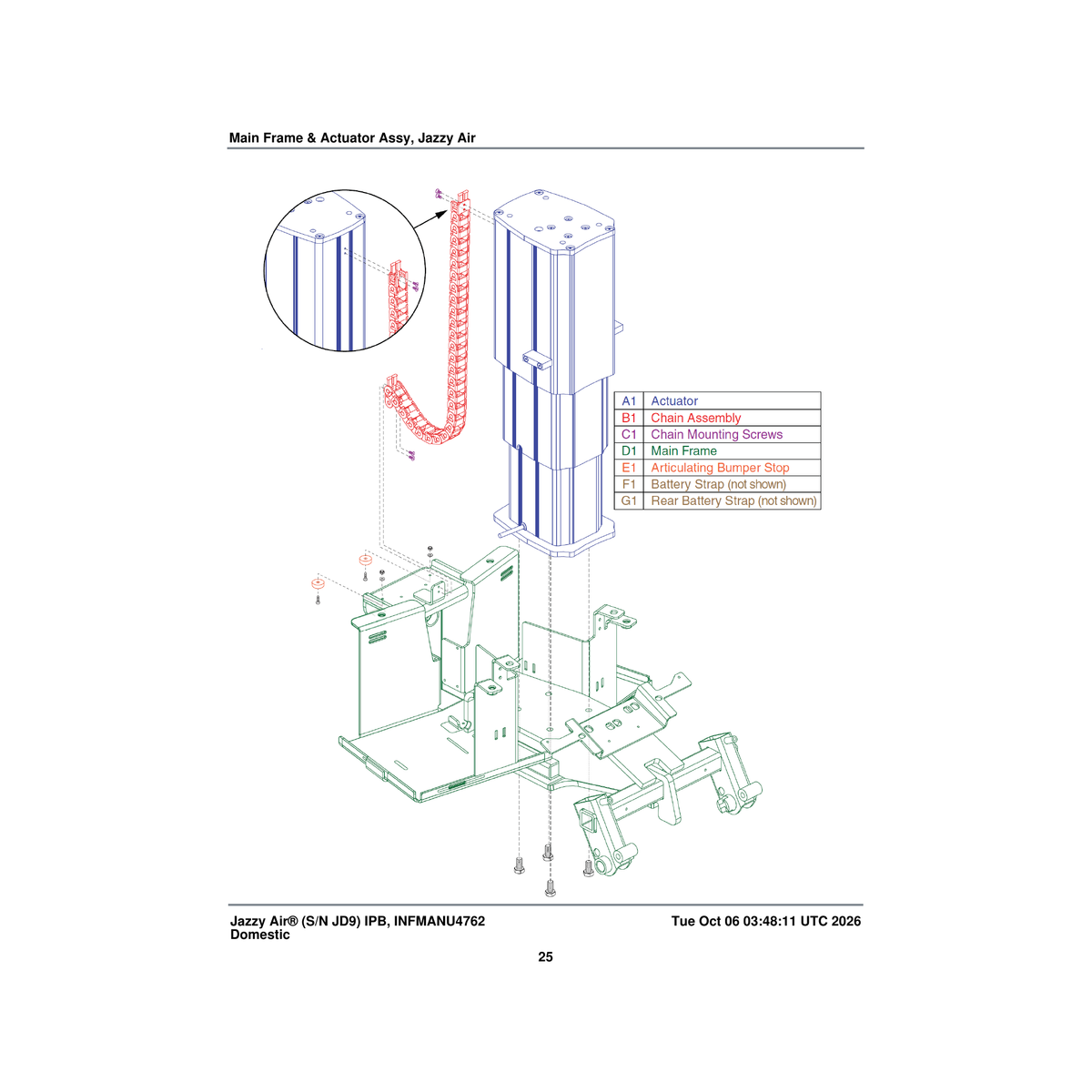 Pride Mobility HDW156648 screw flat head m3x0.5 x 8 parts diagram