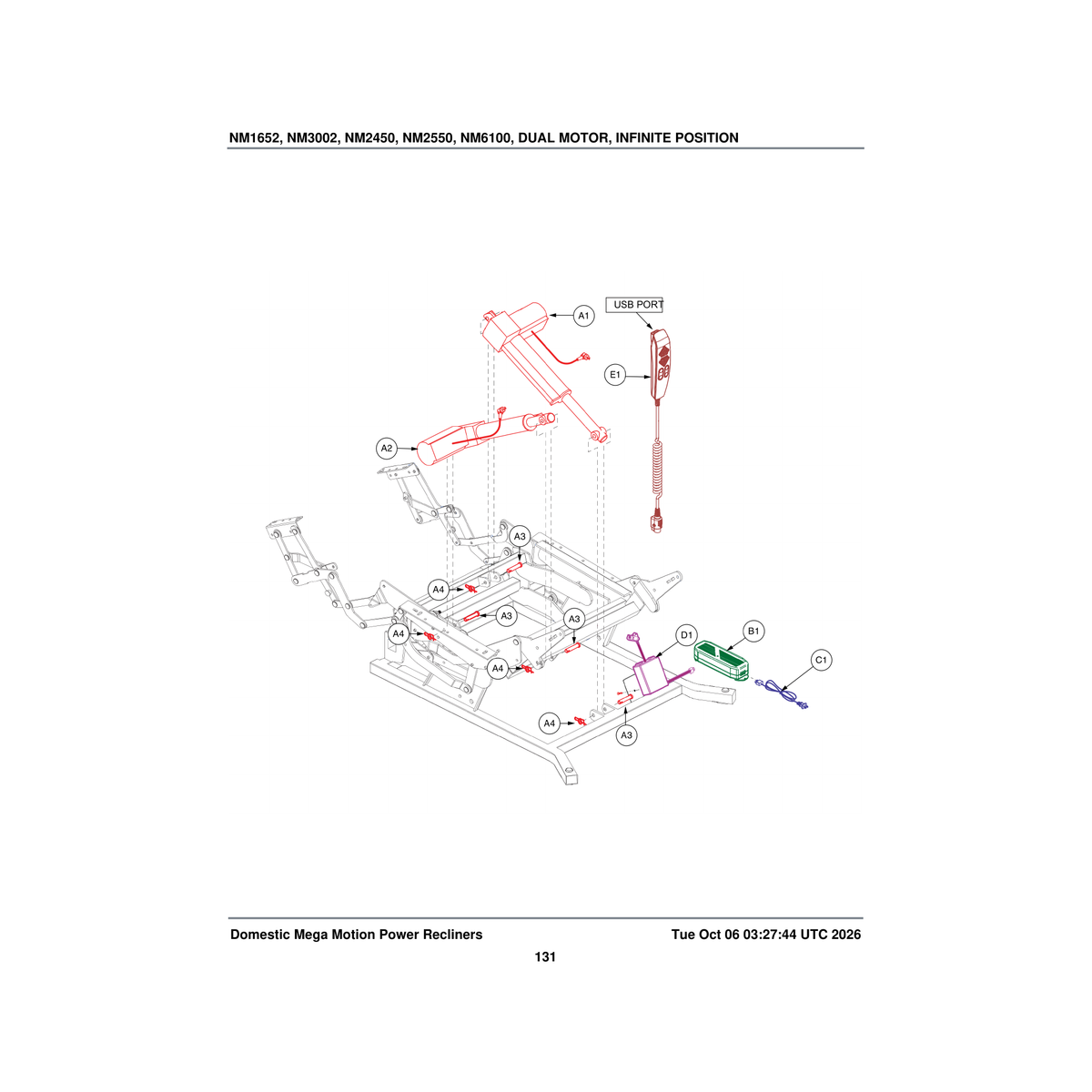 Pride Mobility HDW168762 pin cotter 10mm parts diagram