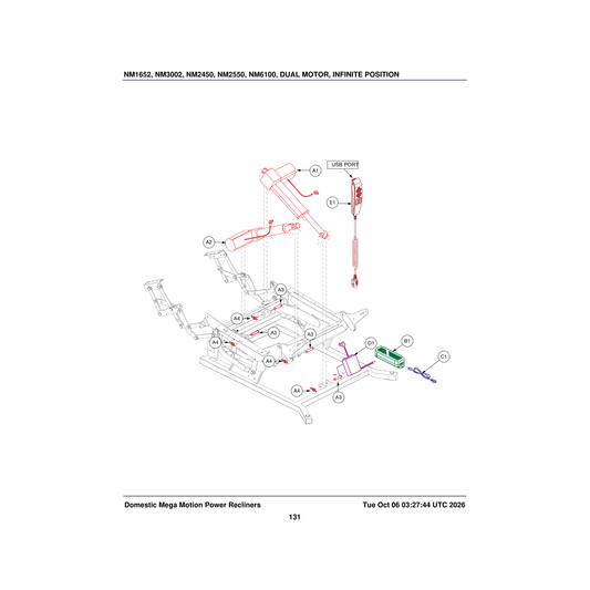 Pride Mobility HDW168762 pin cotter 10mm parts diagram