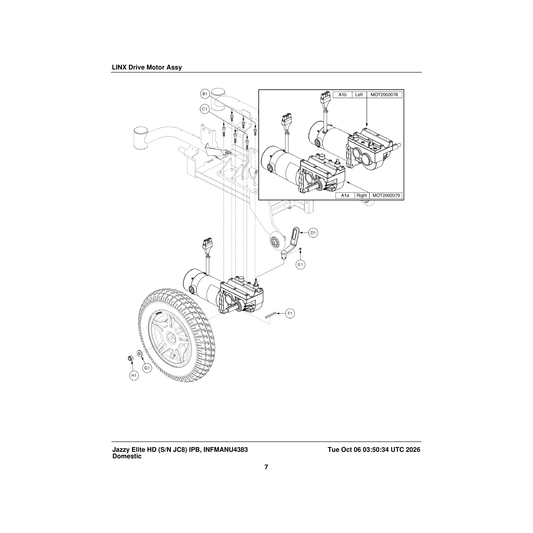 Pride Mobility HDW1808407 key 6 x 6 x 40 din 6885 parts diagram