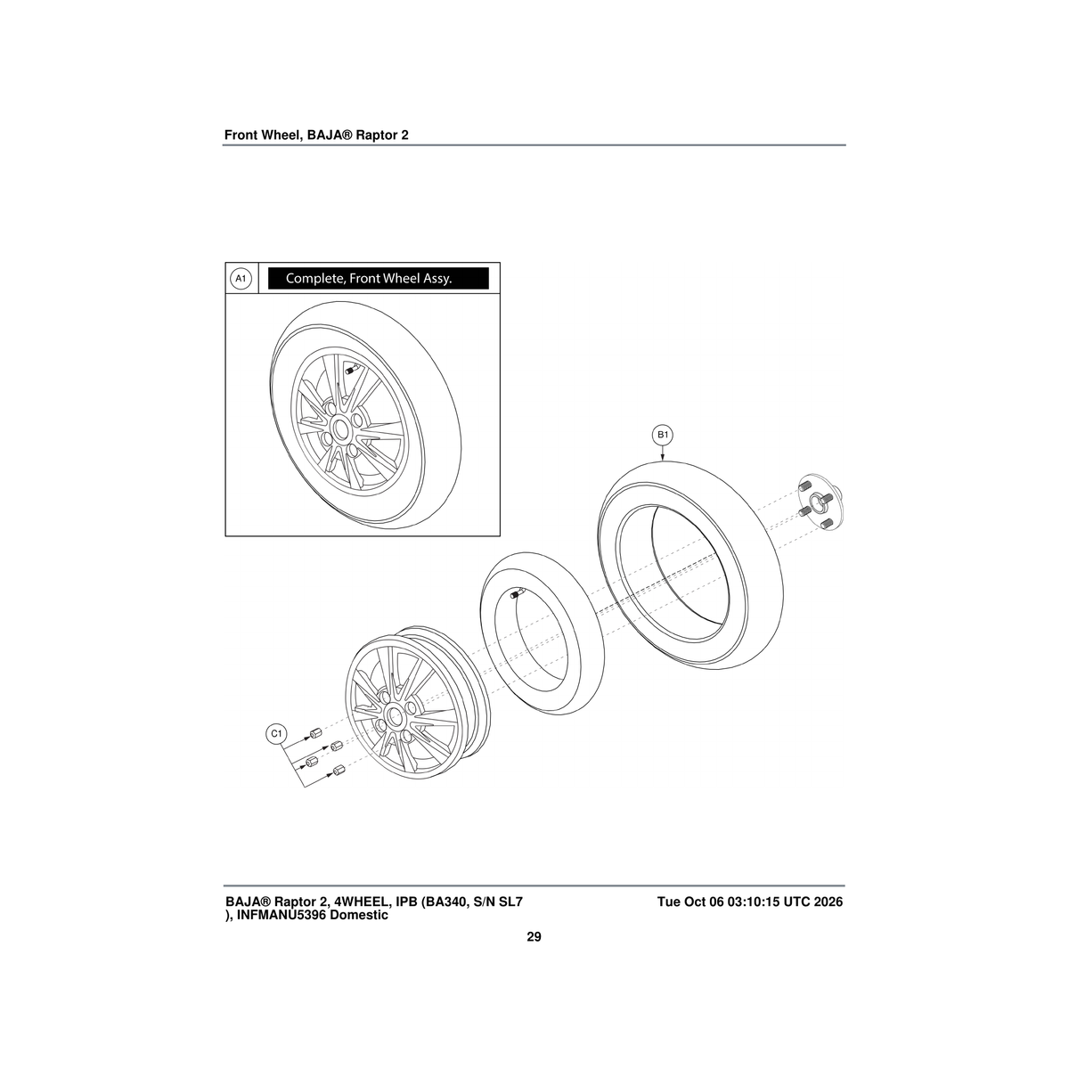 Pride Mobility HDW2500105 nut hex domed cap m12x1.75 din 1587 chrome parts diagram