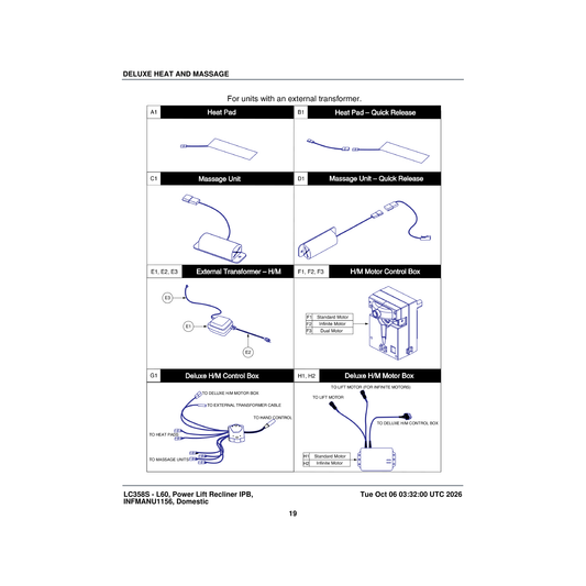 Pride Mobility HMGHEAT1005 heat pad 36v single with 12 inch cord deluxe parts diagram