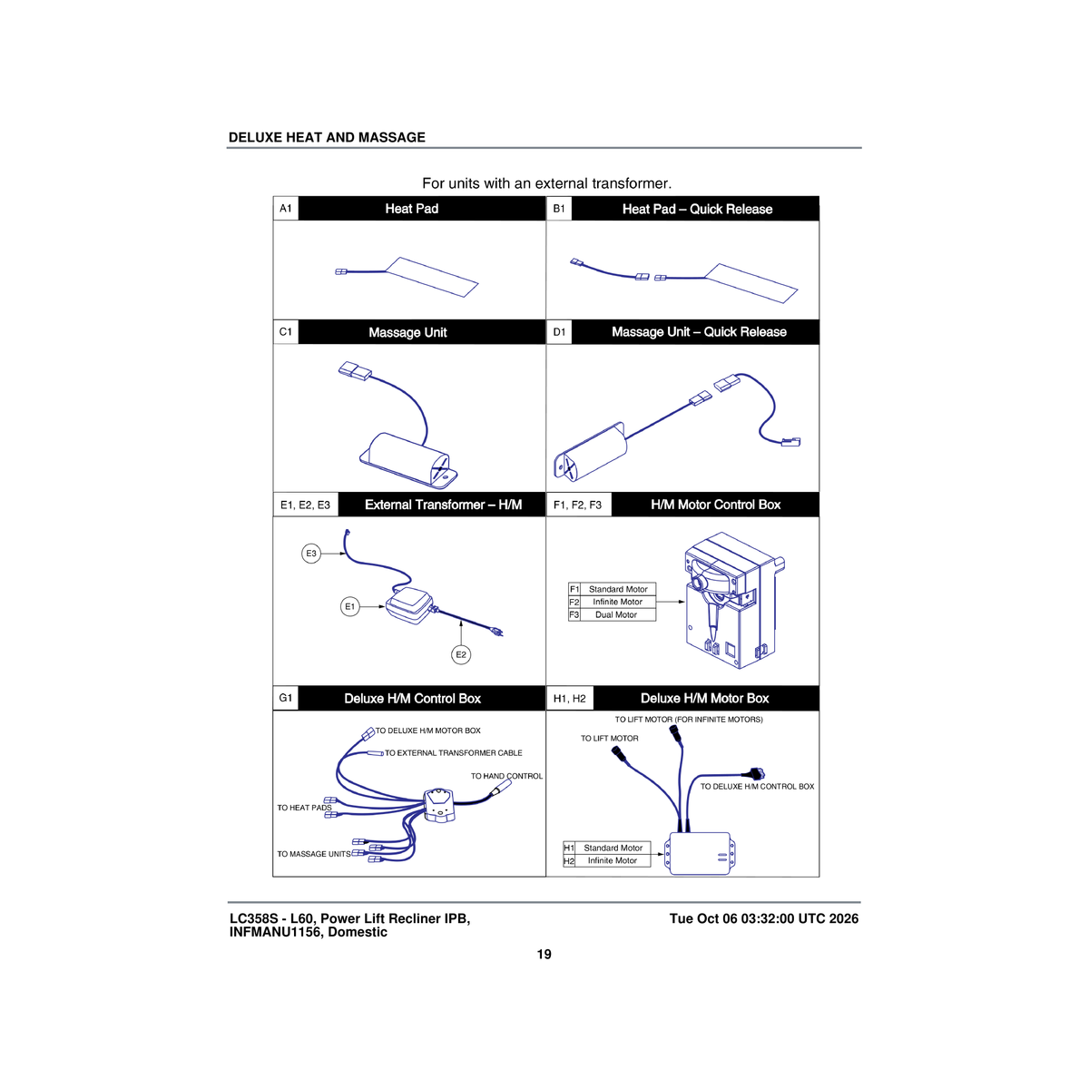 Pride Mobility HMGMASG1005 vibrator 12v single with 48 inch cord quick release parts diagram