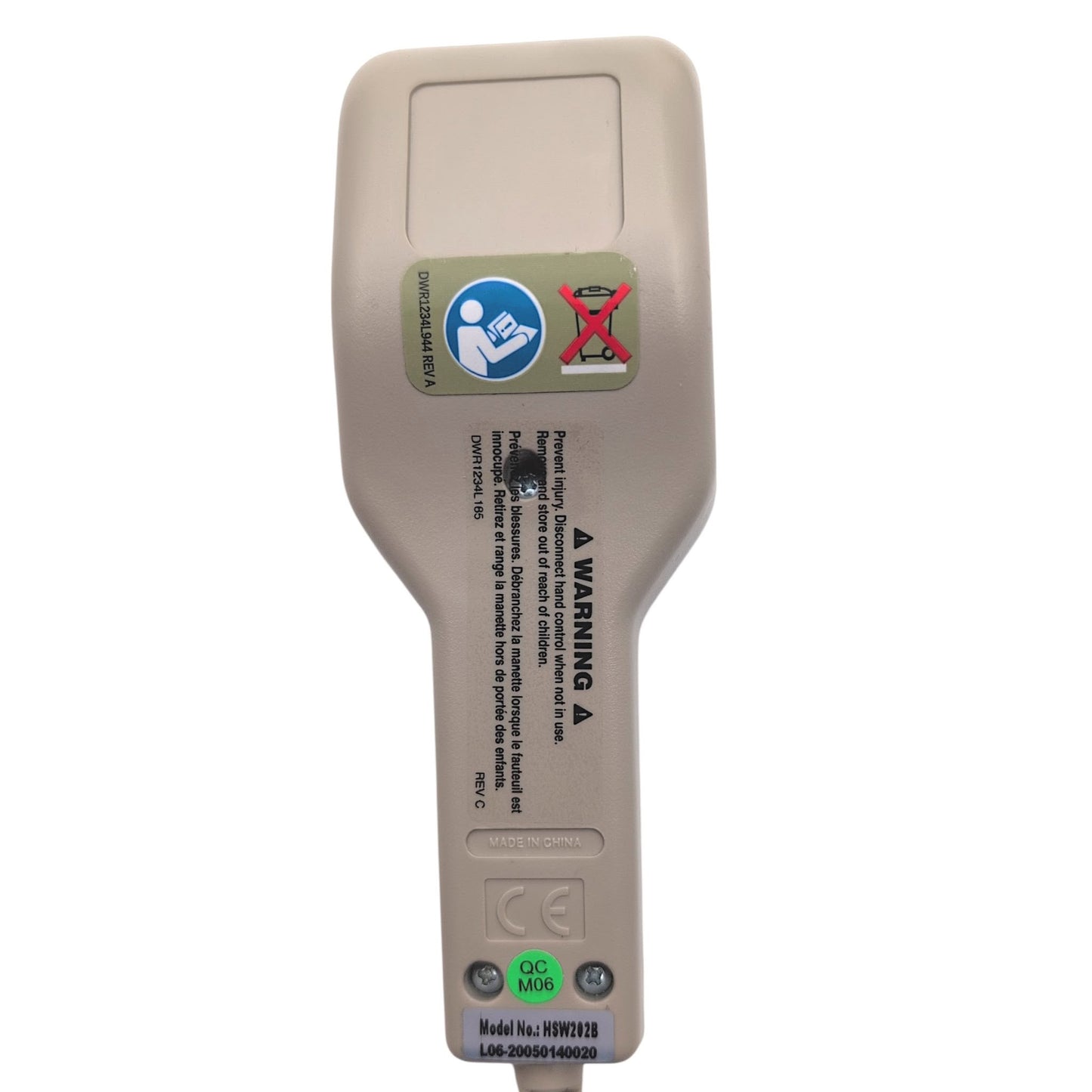 Pride Mobility 7-Pin Remote - HSW202B / ELEASMB4085 Heat & Massage